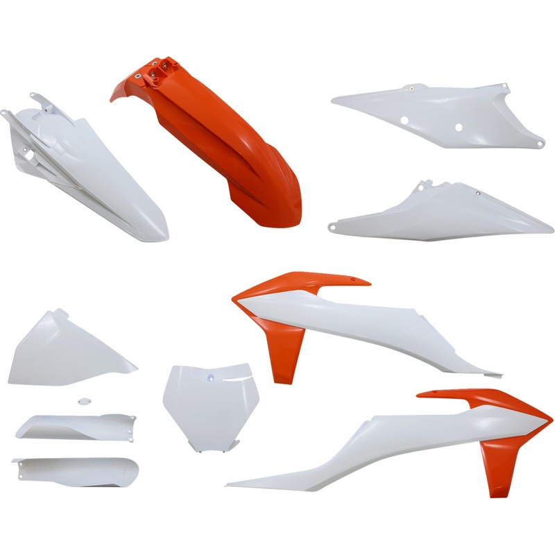 Acerbis Full Replacement Body Kit - OEM White/Orange 2726497428
